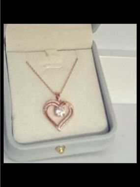 Rose Gold Heart Necklace 925